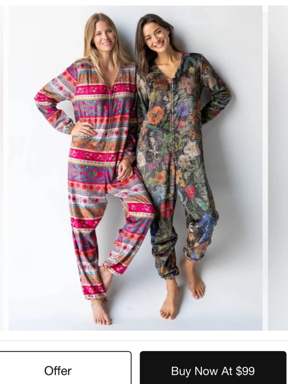 Natural Life Boho Patchwork Floral Lounge Jumpsuit XS NWOT
